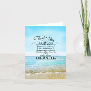 Tarjetas de agradecimiento para boda en la playa