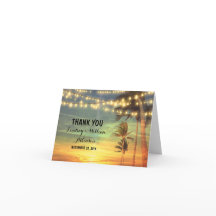 tarjetas de agradecimiento para boda en la playa a