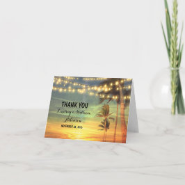 tarjetas de agradecimiento para boda en la playa a