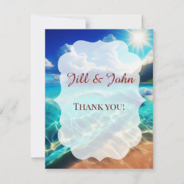 Tarjetas de agradecimiento para boda en la playa N
