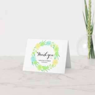 Tarjetas de agradecimiento para boda florales de a