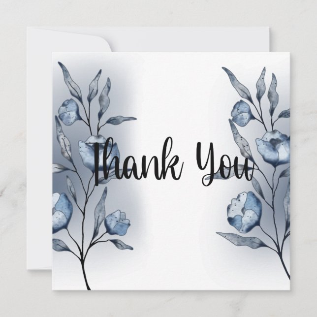 Tarjetas de agradecimiento para boda Indigo Romanc (Anverso)