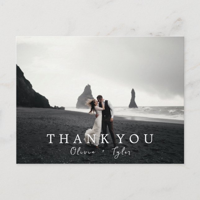 Tarjetas de agradecimiento para boda modernas y se (Anverso)