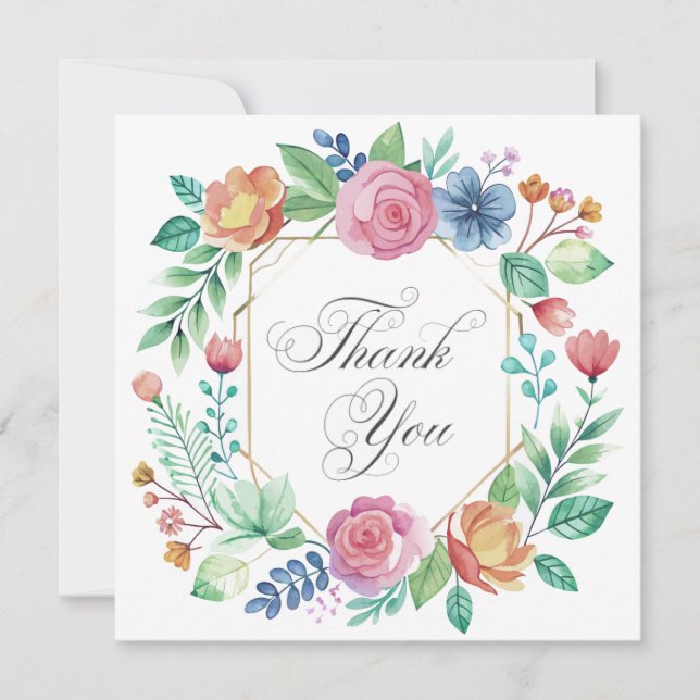Tarjetas de agradecimiento para boda o ducha (Anverso)