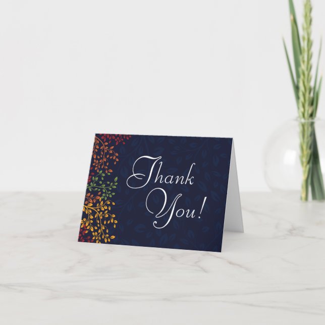 Tarjetas de agradecimiento para boda otoñal capric (Anverso)