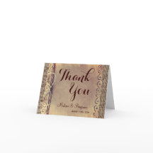 Tarjetas de agradecimiento para boda rústica de ca