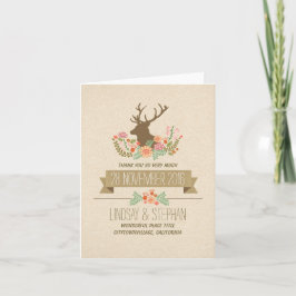 Tarjetas de agradecimiento para boda rústica en el