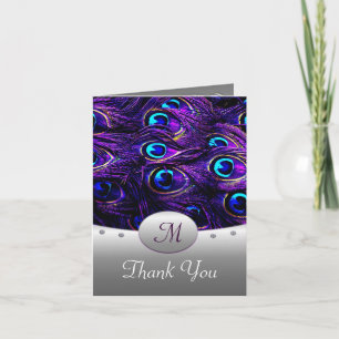 Tarjetas de agradecimiento para bodas Purple Peaco
