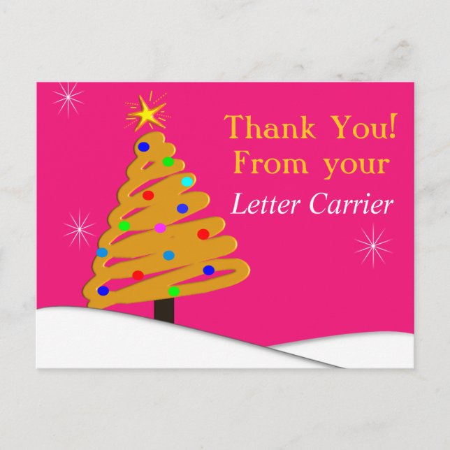 Tarjetas de agradecimiento para cartero Rosa (Anverso)