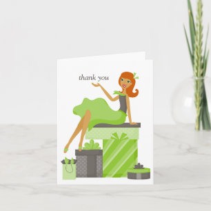 Tarjetas de agradecimiento para chica pelirroja bo