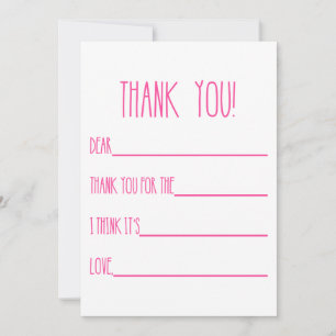 Tarjetas de agradecimiento para Chicas