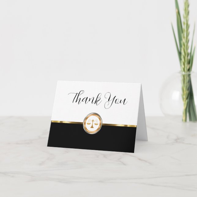 Tarjetas de agradecimiento para cliente de abogado (Anverso)