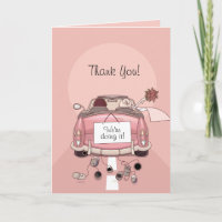 Tarjetas de agradecimiento para coche de escapada 