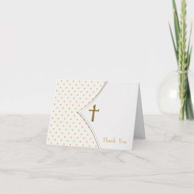 Tarjetas de agradecimiento para el bautizo de niña (Anverso)