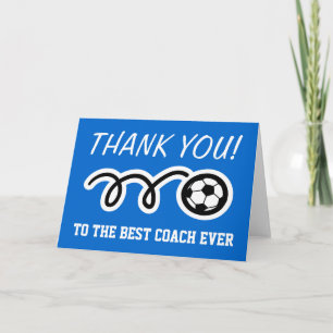 Tarjetas de agradecimiento para entrenador de fútb