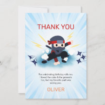 Tarjetas de agradecimiento para fiesta de cumpleañ