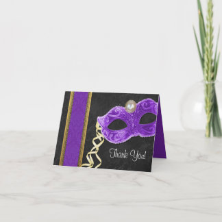 Tarjetas de agradecimiento para fiesta de máscaras
