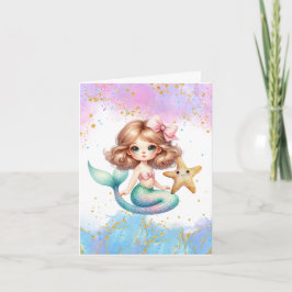 Tarjetas de agradecimiento para fiesta de sirena S
