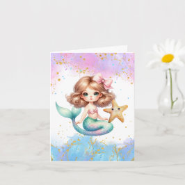 Tarjetas de agradecimiento para fiesta de sirena S