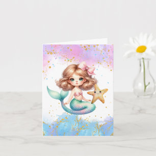 Tarjetas de agradecimiento para fiesta de sirena S