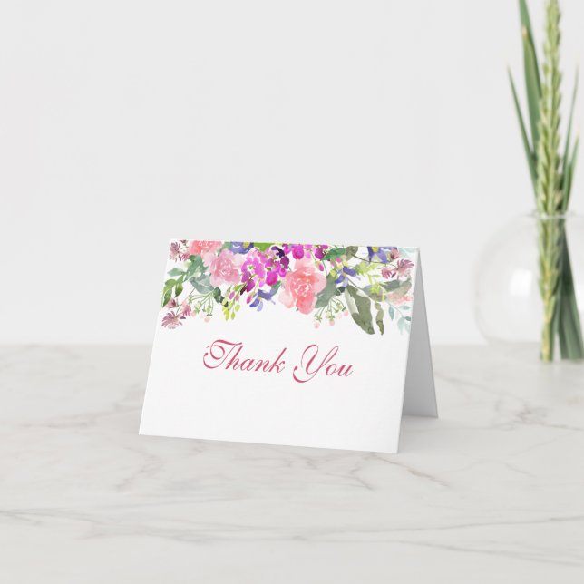 Tarjetas de agradecimiento para funeral con flores (Anverso)