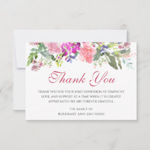 Tarjetas de agradecimiento para funeral con simpat