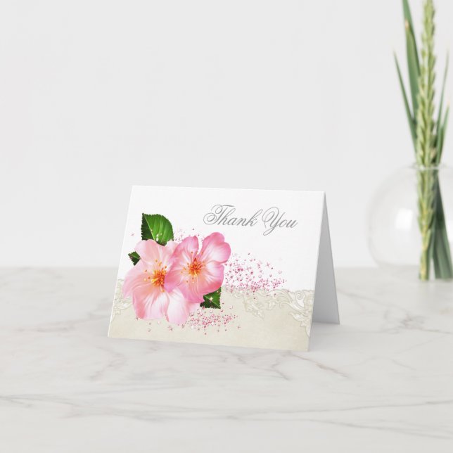 Tarjetas de agradecimiento para funeral de flor de (Anverso)