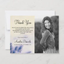 Tarjetas de agradecimiento para funeral de lavanda