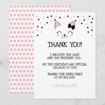 Tarjetas de agradecimiento para gatos Kitty