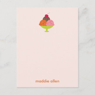 Tarjetas de agradecimiento para helados (rosa)