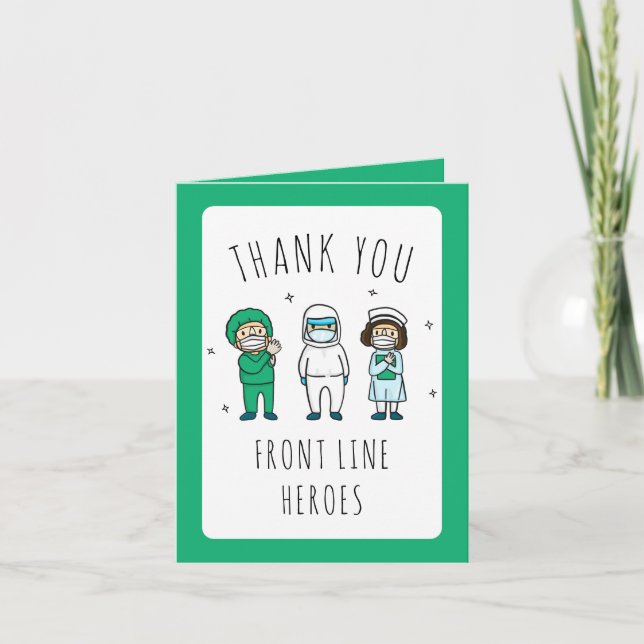 Tarjetas de agradecimiento para héroes de primera  (Anverso)