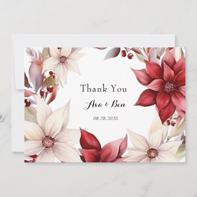 Tarjetas de agradecimiento para los Bodas de Poins (Anverso)