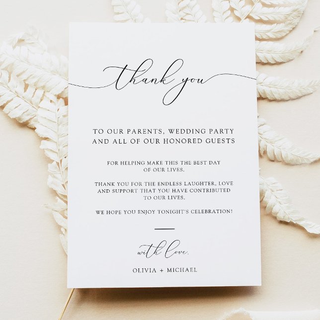 Tarjetas de agradecimiento para mesa de boda minim (Subido por el creador)