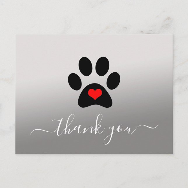 Tarjetas de agradecimiento para negocios de patas  (Anverso)