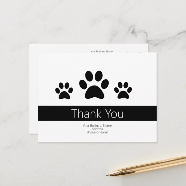 Tarjetas de agradecimiento para negocios personali (Anverso/Reverso In Situ)