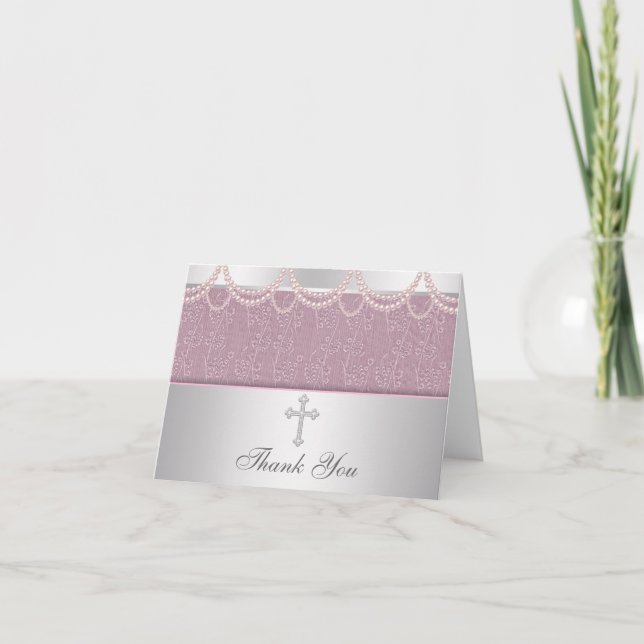 Tarjetas de agradecimiento para niñas de Cruz Rosa (Anverso)
