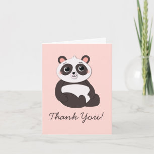 Tarjetas de agradecimiento para niños de oso panda