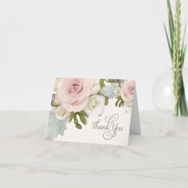 Tarjetas de agradecimiento para novias Arte de ros (Anverso)