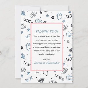 Tarjetas de agradecimiento para revelación de géne