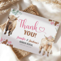 Tarjetas de agradecimiento para revelación de géne