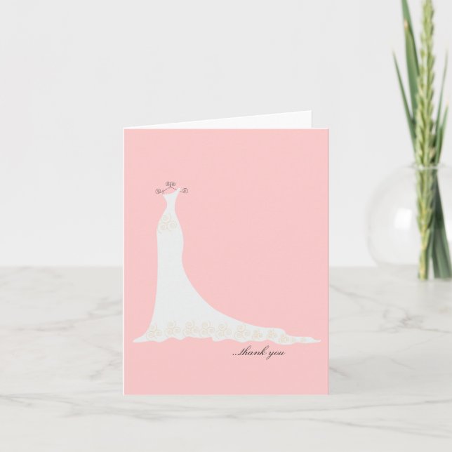 Tarjetas de agradecimiento para vestido de novia { (Anverso)