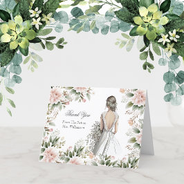 Tarjetas de agradecimiento para vestido de novia e