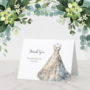 Tarjetas de agradecimiento para vestido de novia e