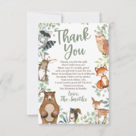 Tarjetas de agradecimiento para Woodland Animals B