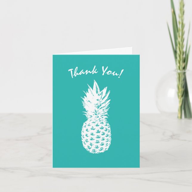 Tarjetas de agradecimiento personalizadas con piña (Anverso)