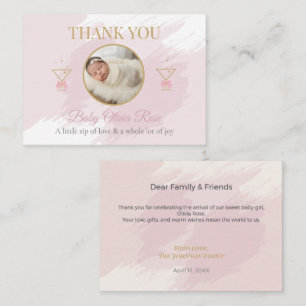 Tarjetas de agradecimiento personalizadas para beb
