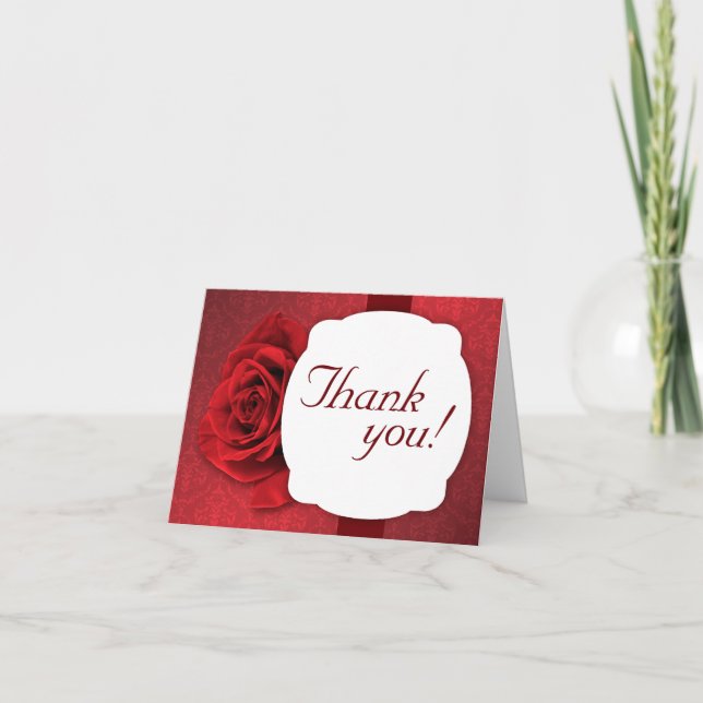 Tarjetas de agradecimiento personalizadas Red Rose (Anverso)