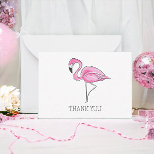 Tarjetas de agradecimiento Pink Flamingo