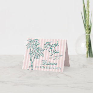 Tarjetas de agradecimiento Pink Palm Springs Paste