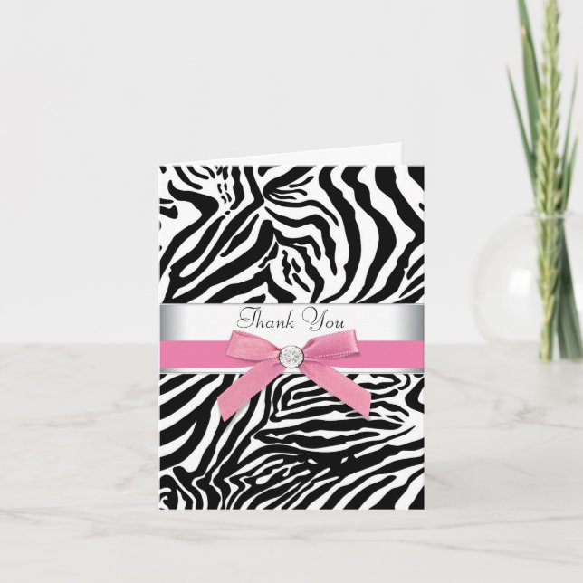 Tarjetas de agradecimiento Pink Zebra (Anverso)